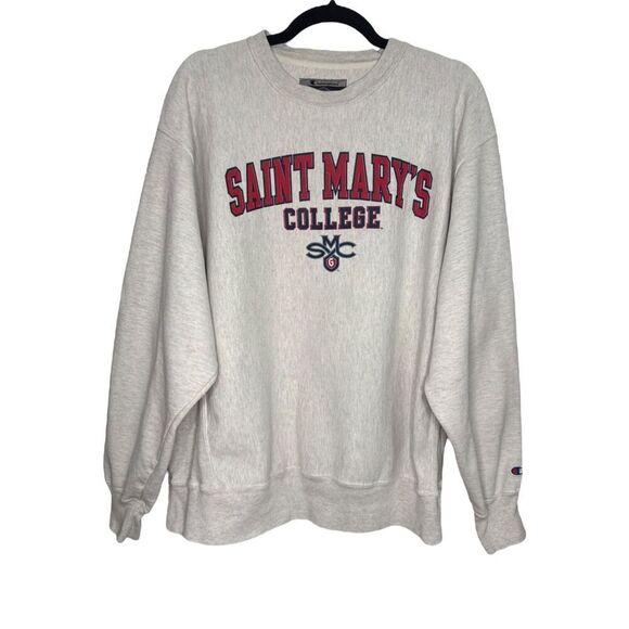 Vintage Champion Reverse Weave Men’s Large Saint Mary’s College Sweatshirt Gray - Picture 1 of 7